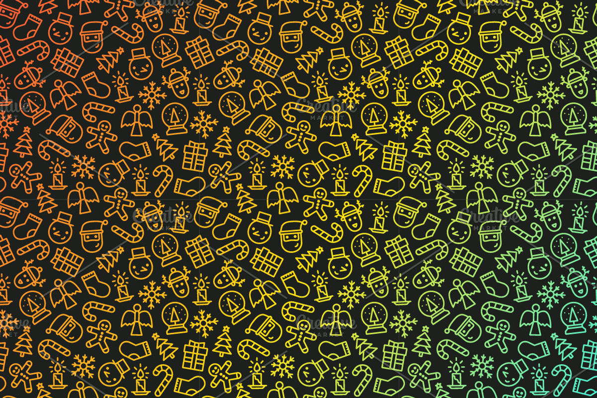 30 Сhristmas Icons + Pattern, an Outline Icon by chewkotski (Photo 5 of 5)