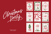Vintage Christmas Party Clipart, a Decorative Illustration by Barkova Nadya (Thumbnail 1 of 9)