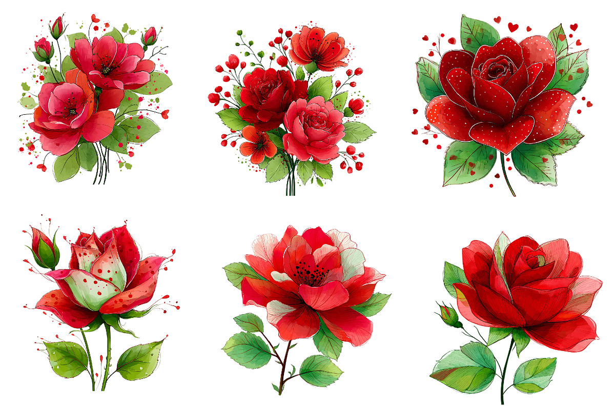Valentine Rose Flower, an Illustration by CreationArt (Photo 4 of 5)
