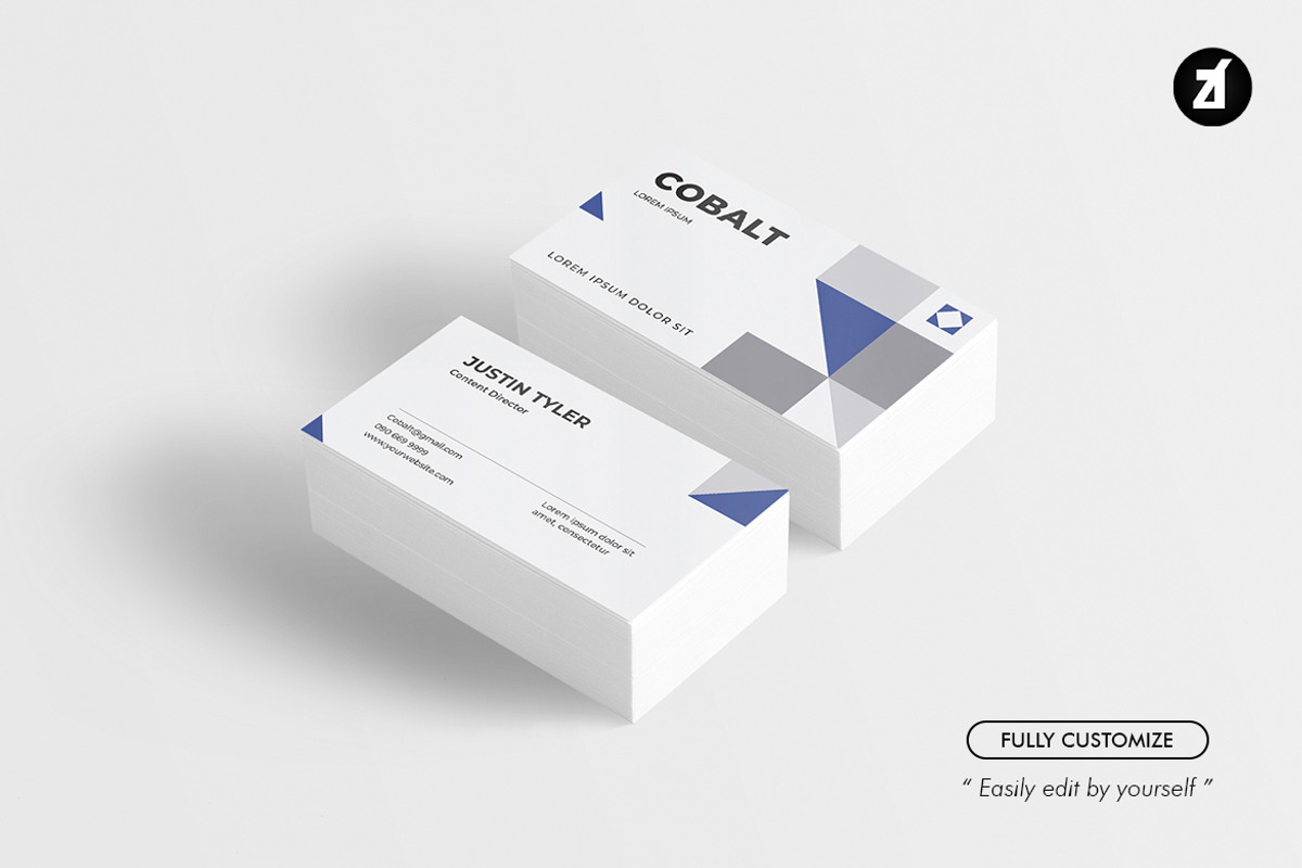 Cobalt - Business card template, a Business Card Template by Chanut is industries (Photo 3 of 3)