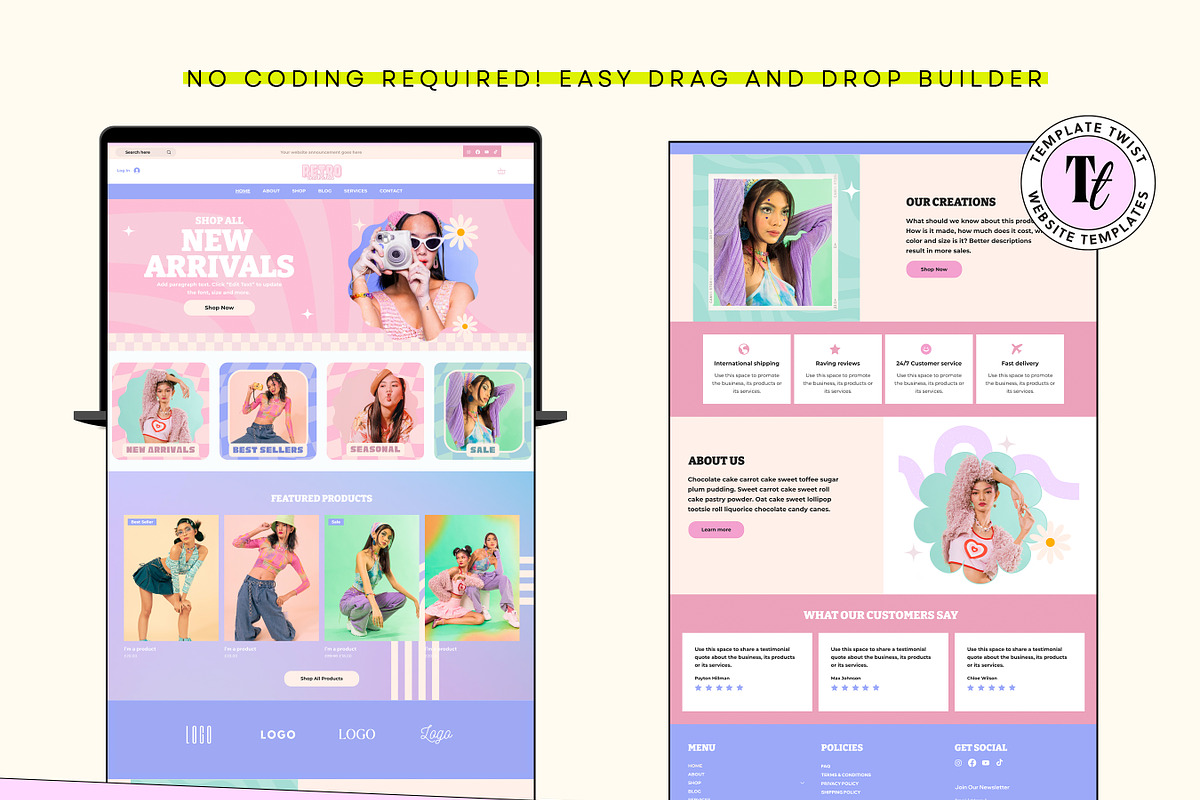 Bold Retro Aesthetic Wix Template, a Wix Template by Template Twist Shop (Photo 8 of 10)