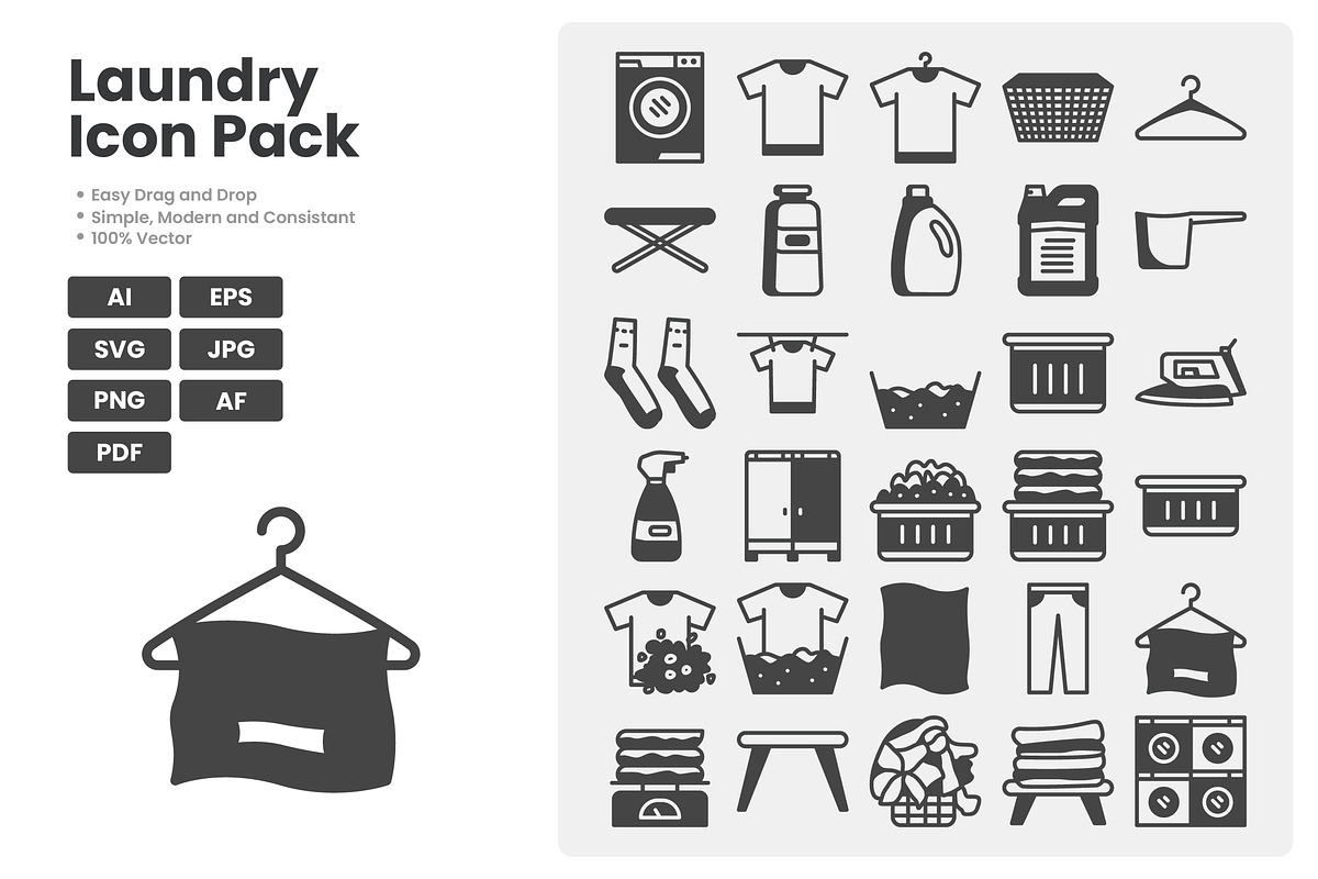 Laundry Icon Pack, a Solid Icon by erifqizeicon (Photo 1 of 3)