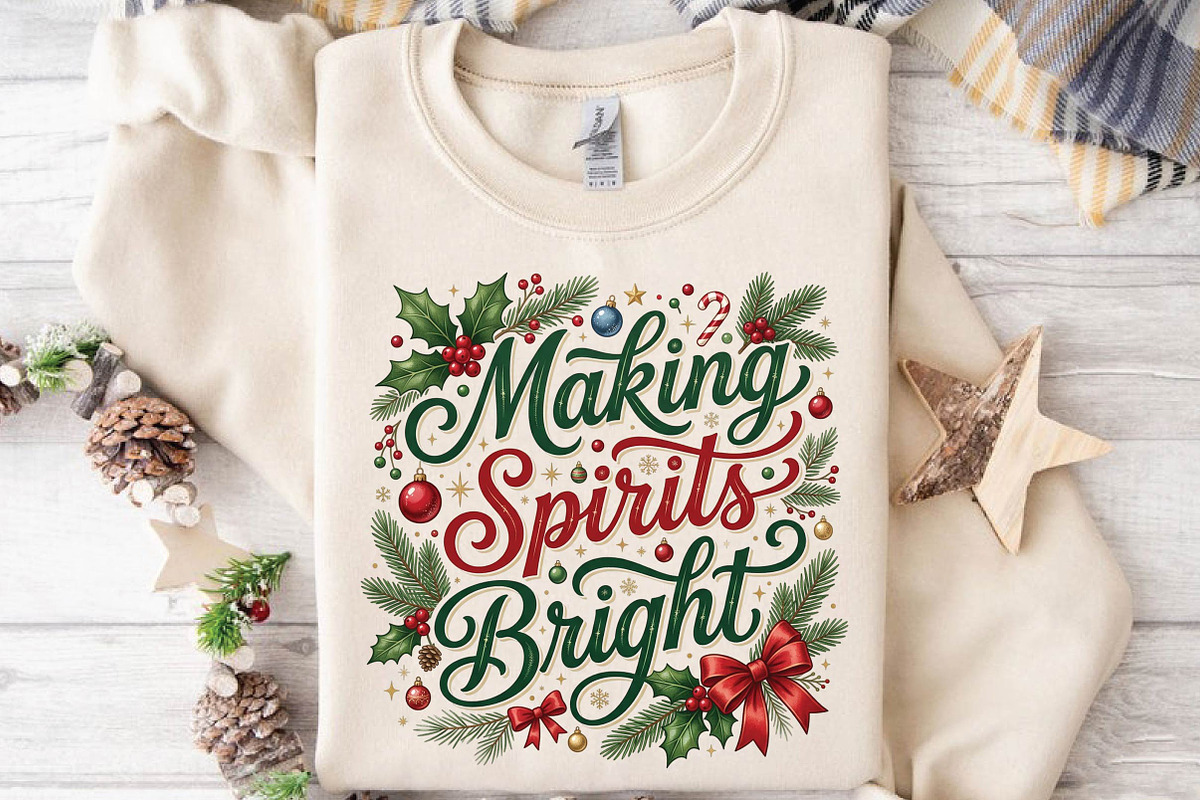 Making Spirits Bright Christmas PNG, a Seasonal Illustration by DreamPrint404 (Photo 6 of 6)