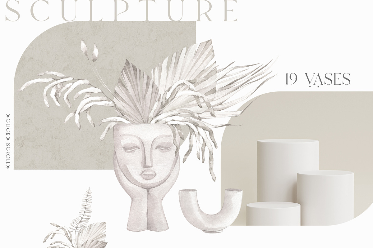 SCULPTURE White flowers collection, a Decorative Illustration by Anastezia Luneva (Photo 5 of 9)