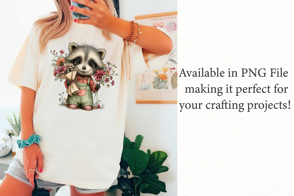 Whimsical Spring Raccoon Clipart, an Illustration by Designworld (Photo 2 of 6)