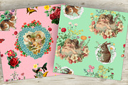 Angel and rabbit vintage seamless, a Pattern Graphic by NastiaDesignsPrints (Thumbnail 4 of 7)