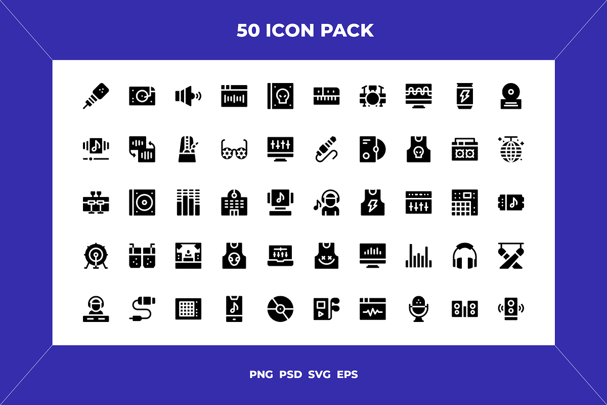 Electronic music icons, an Outline Icon by Wencory (Photo 1 of 2)