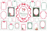 Christmas Watercolor Frames Cards, an Object Graphic by Solo Art Original (Thumbnail 1 of 12)