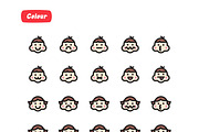 Rosy Cheeks Emoticon Set, an Outline Icon by NAS (Thumbnail 3 of 3)