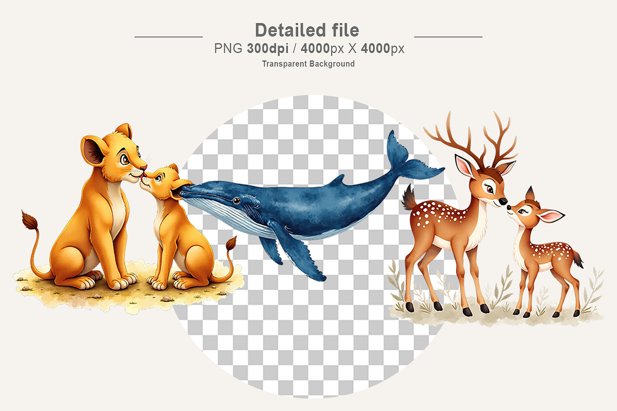 Mom and Baby Animal Sublimation, an Illustration by Artnoy (Photo 3 of 8)