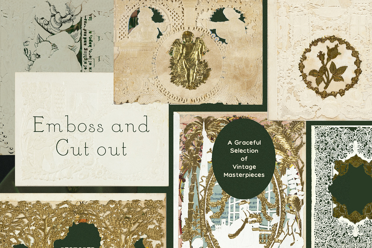 Embossed Papers, Frames and Collage, a Background Graphic by Laras Wonderland (Photo 4 of 15)