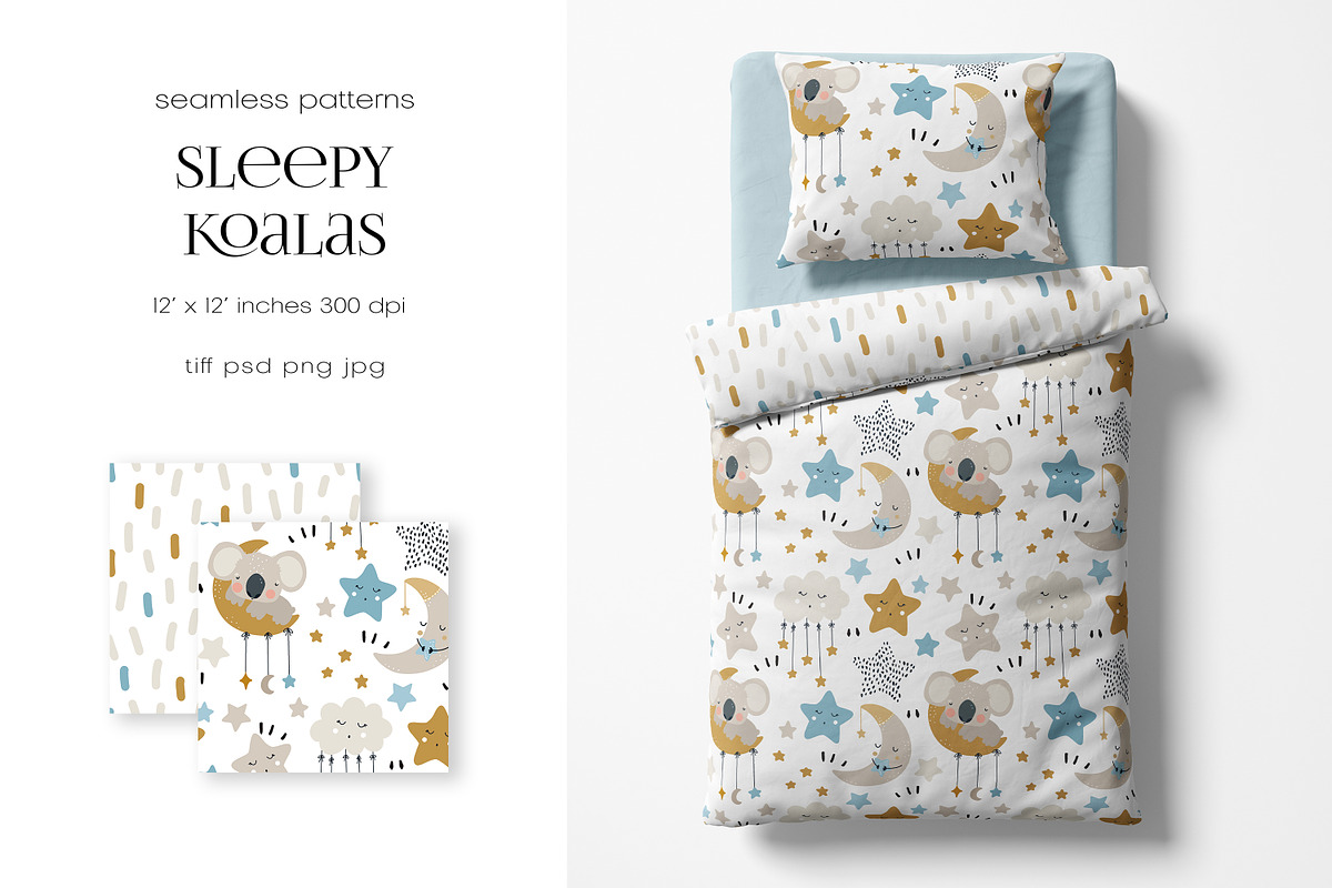 Sleepy Koalas – Pattern Collection, a Pattern Graphic by PROTEA Watercolor Studio (Photo 4 of 10)