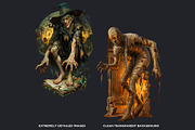 Spooky Halloween Characters Clipart, a Seasonal Illustration by ThatsDesign Art (Thumbnail 5 of 10)