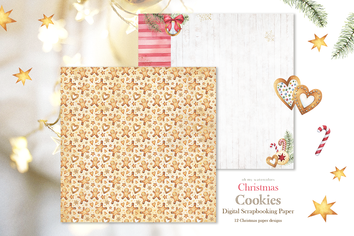 Christmas Cookies digital paper, a Pattern Graphic by Tatiana Troian (Photo 6 of 8)