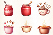 Cozy Cooking Watercolor Clipart, an Illustration by CrexoraLab (Thumbnail 4 of 5)