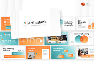 Artha Bank Economy PowerPoint, a Presentation Template by Loin Studio