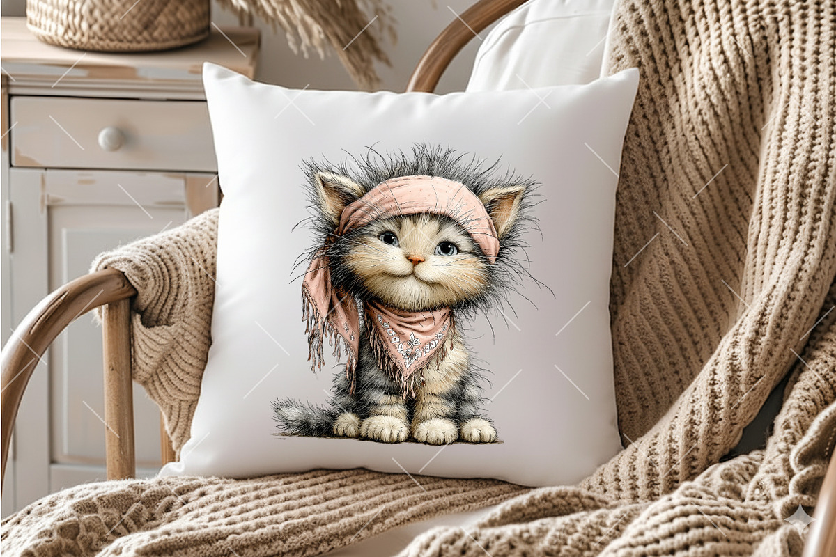 Whimsical Beach Kitten Clipart, an Illustration by OK Design (Photo 4 of 6)