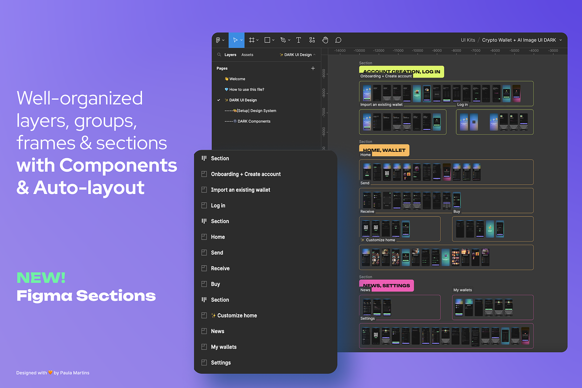 Crypto Wallet + AI Image Generator, an UI Kit Template by Paula M UI Store (Photo 5 of 6)