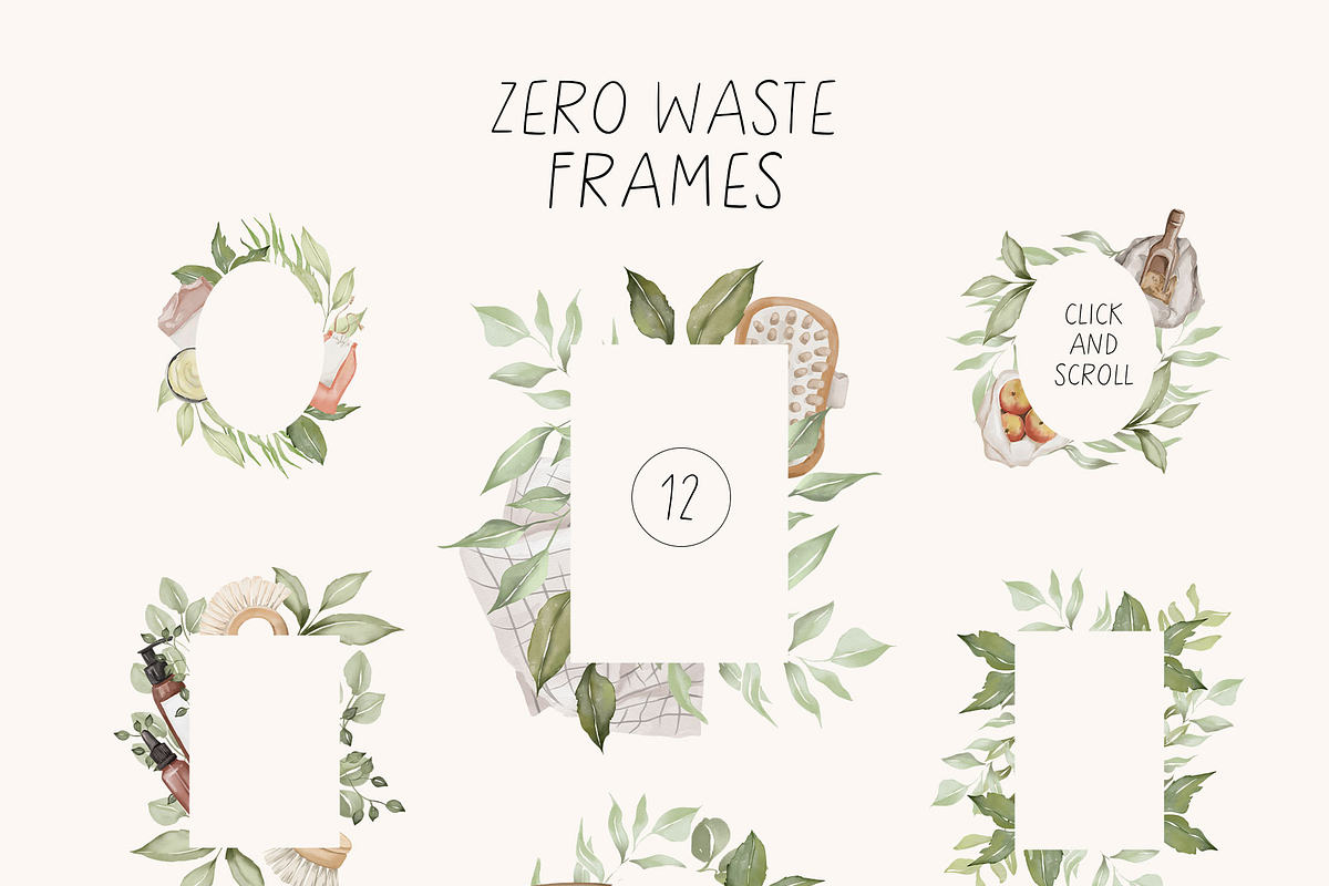 ZERO WASTE watercolor set, an Object Illustration by Yuliia Lashevska (Photo 6 of 14)