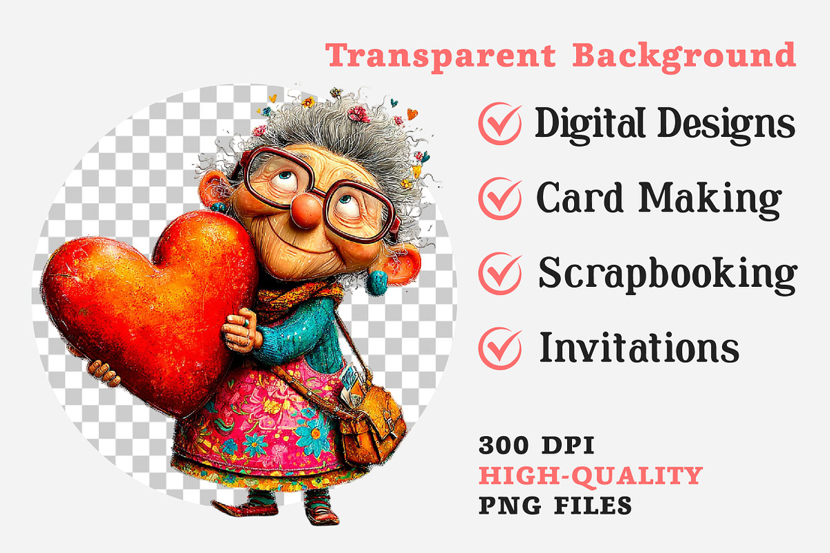 Quirky Elderly Valentine Woman, an Illustration by Dream Creation (Photo 7 of 8)