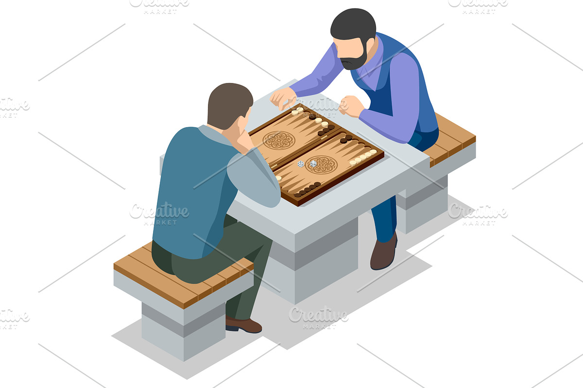 Backgammon board. Isometric, an Object Illustration by Golden Sikorka
