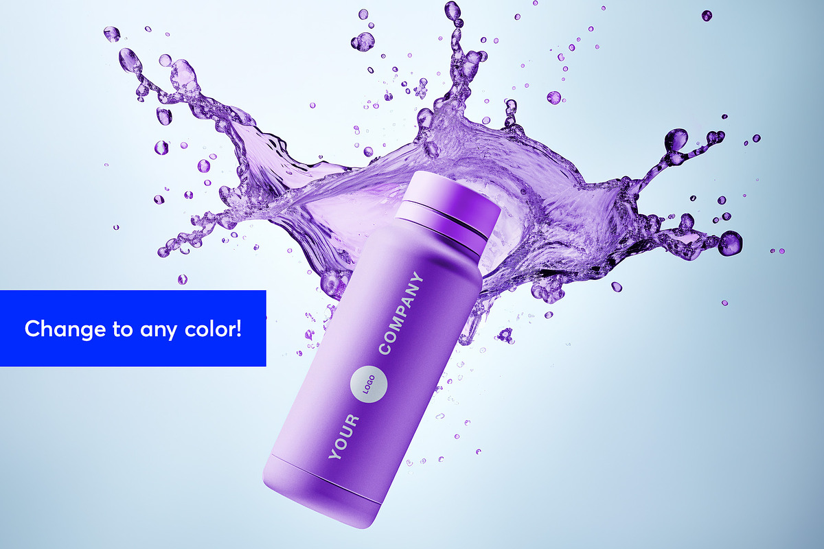 Water Bottle Mockup 3 PSD MultiPack, a Cups & Container Mockup by 4NVRdotcom Mockups (Photo 4 of 5)