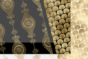 Gold Art Deco Pattern Overlays