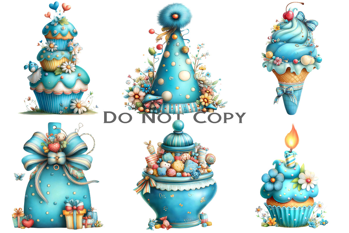 Whimsical Birthday Clipart Bundle, an Illustration by Craft Nest (Photo 5 of 5)