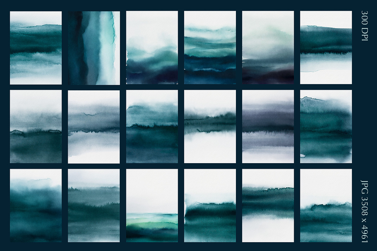 Oceanica - Watercolor Textures, a Background Graphic by Deveze Art & Co (Photo 5 of 14)