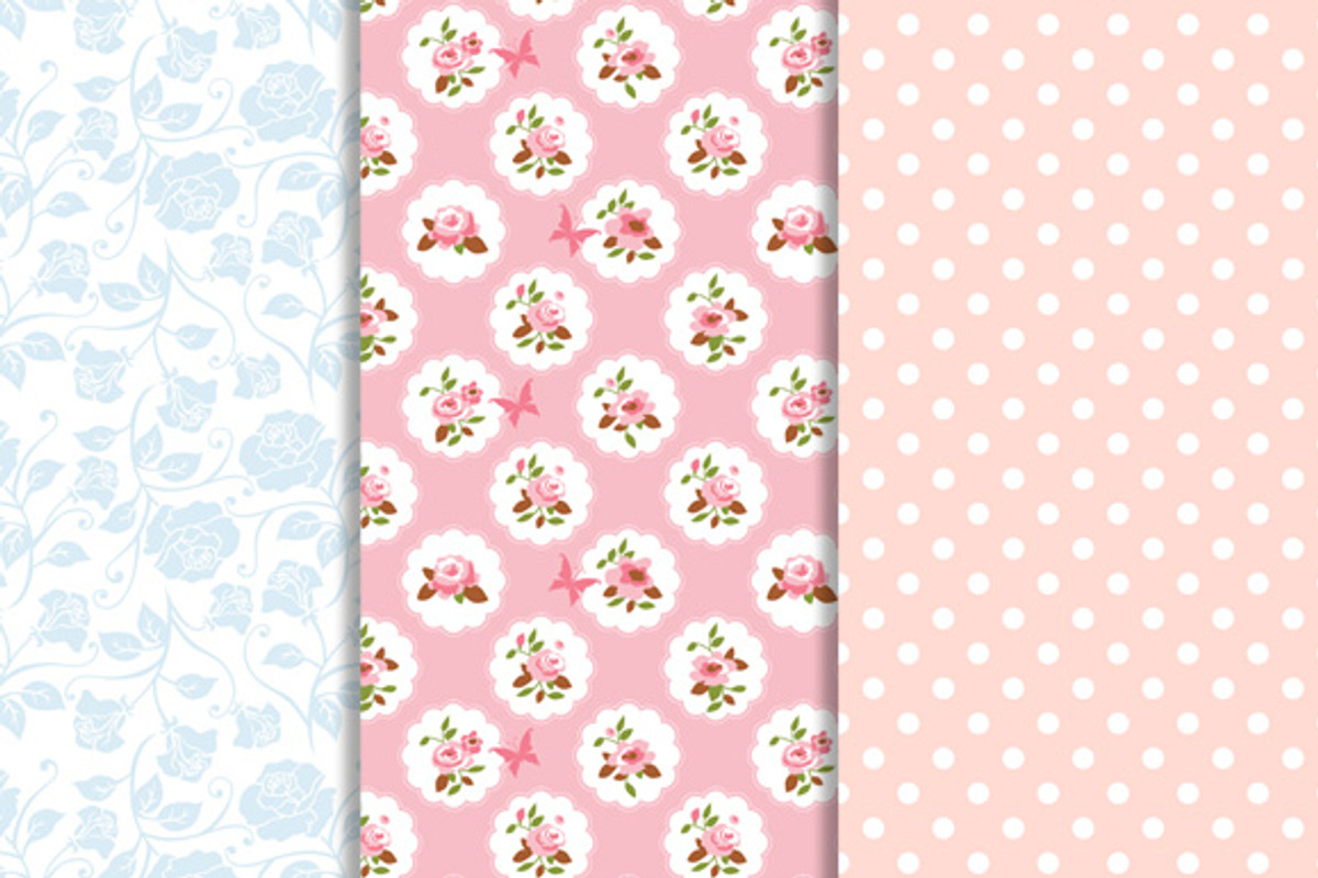 Romantic floral papers pack. preview 3