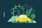 Ecology flat vector illustrations, a Templates & Theme by Grivina's shop (Thumbnail 14 of 31)