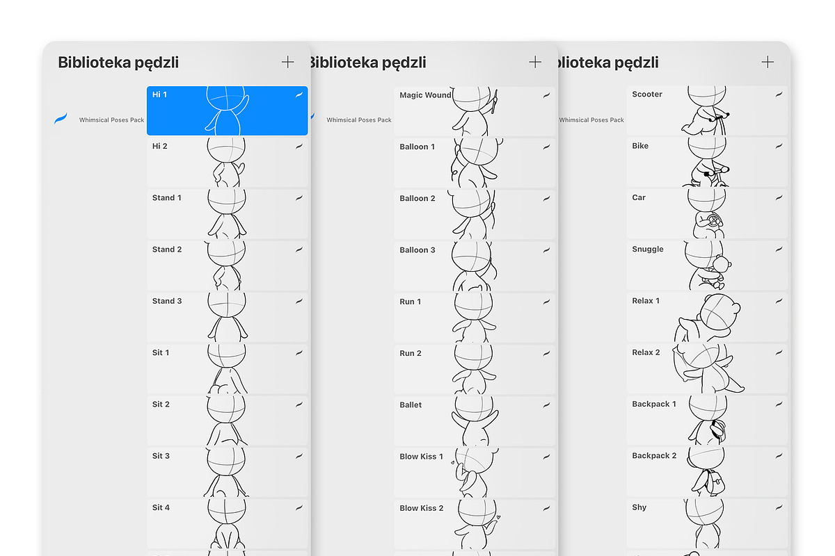 Procreate Whimsical Poses Pack, a Brush Add-On by Brzozowska (Photo 3 of 5)