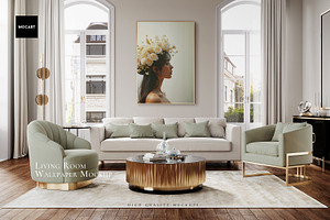Living Room Wallpaper Mockup v.2, a Product Mockup by Mocart