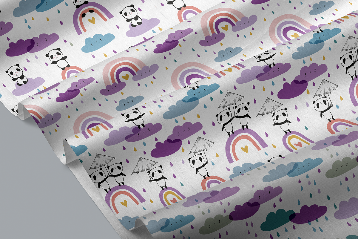 Cute pandas & rainbows  patterns, a Pattern Graphic by Tkoko vectors & patterns (Photo 5 of 6)