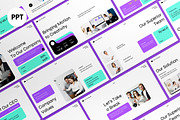 White Purple Company Profile PPT, a Presentation Template by graphicook (Thumbnail 1 of 5)