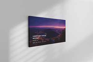 Hanging Landscape Canvas 2x1 Mockup