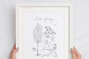 Hello Spring Ink Sketch Illustration, an Illustration by Chloe's Illustrations (Thumbnail 1 of 7)