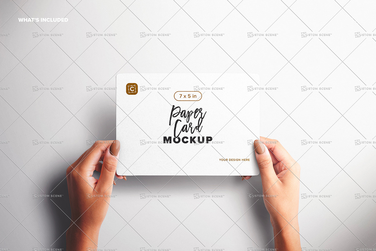 7x5in Paper Card Rounded Corners, a Mockup by Custom Scene (Photo 10 of 10)