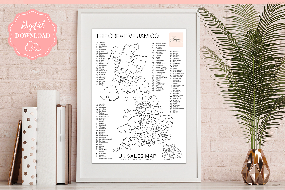 UK Sales Postcode Map - Editable!, a Stationery Template by Templatables (Photo 9 of 9)