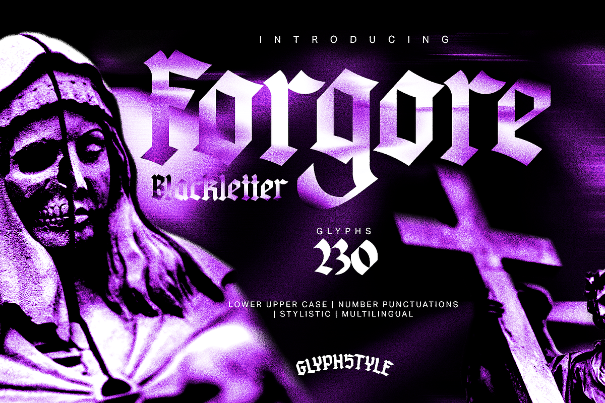 Forgore Blackletter, a Blackletter Font by Glyphstyle (Photo 1 of 5)