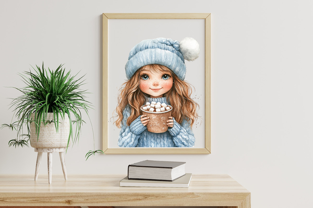 Cozy Christmas Blue Clipart, an Illustration by Libby Wishes (Photo 7 of 7)