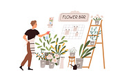 Florists working at flower shop set, a Person Illustration by Good Studio (Thumbnail 3 of 9)