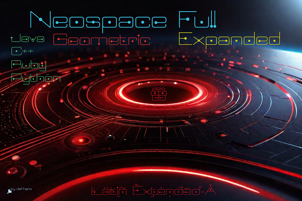 Neospace, 3 Display & Layered Font, a Sans Serif Font by deFharo (Photo 6 of 9)