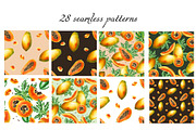 Papaya clipart in botanical style, a Food Illustration by Navenzeles (Thumbnail 6 of 12)