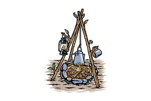 cooking in the great outdoors, a Food Illustration by gunaonedesign