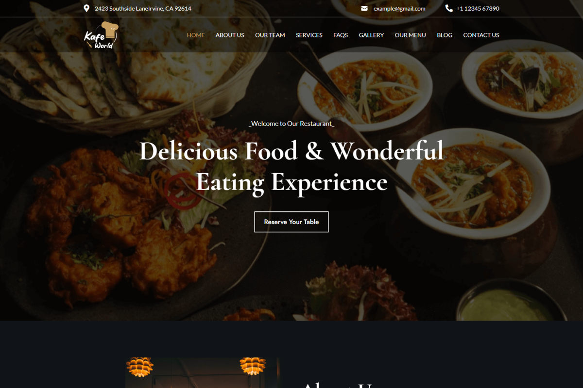 KafeWorld - Restaurant Elementor Kit, a WordPress Template by Techeshta Solutions (Photo 2 of 6)