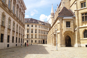 Vienna street containing architecture, europe, and european