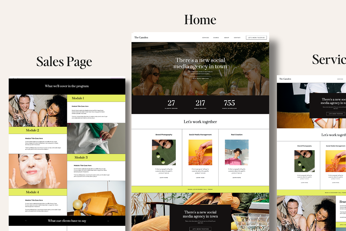 Camden Showit Website Template, a Templates & Theme by Kayleigh Hannon (Photo 2 of 3)
