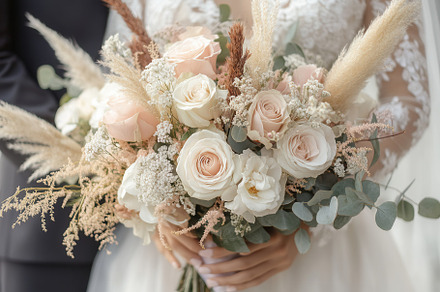 Romantic bouquet with blush roses, a Photo by Pavel_design