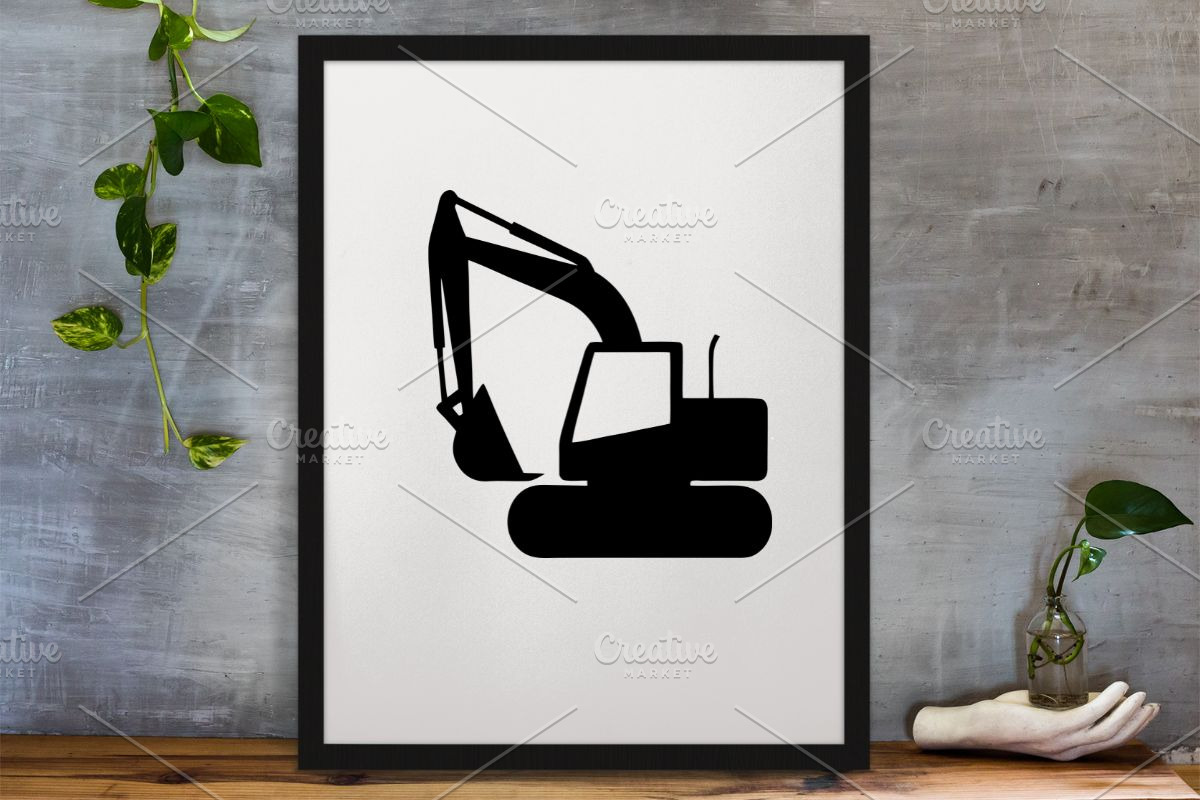 Excavator Silhouette SVG, a Technology Illustration by newminddesign (Photo 3 of 3)